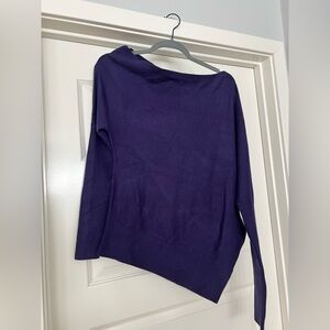 BNWT Off the Shoulder Express, Purple Sweater, Small